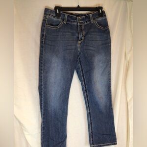 Nine West Womens Size 6 Rhinestones Studded Pockets Denim Blue Jean Capris